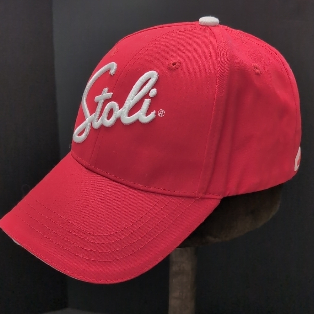 Stolichnaya,Stoli Vodka Men's Red Velcro Strap Back Hat.